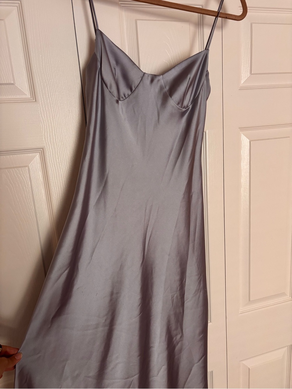 Zara Women’s Satin Cut Out Silver Dress - Picture 3 of 9